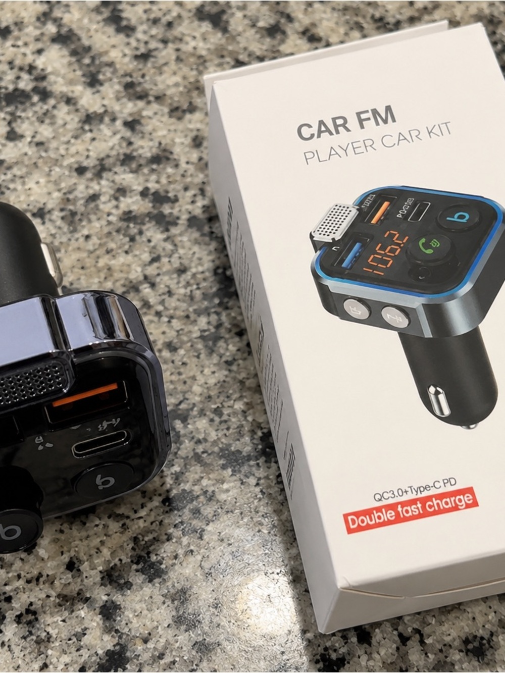 Car FM Player Car Kit Bluetooth FM Transmitter - Black